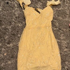 Windsor Yellow Sequin Mini Dress